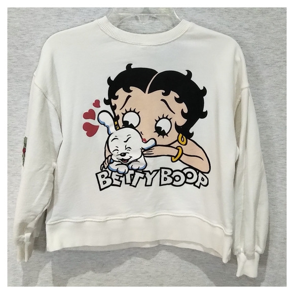 Zara Girls Betty Boop Print Crewneck Sweatshirt - Size 9 - Picture 2 of 4